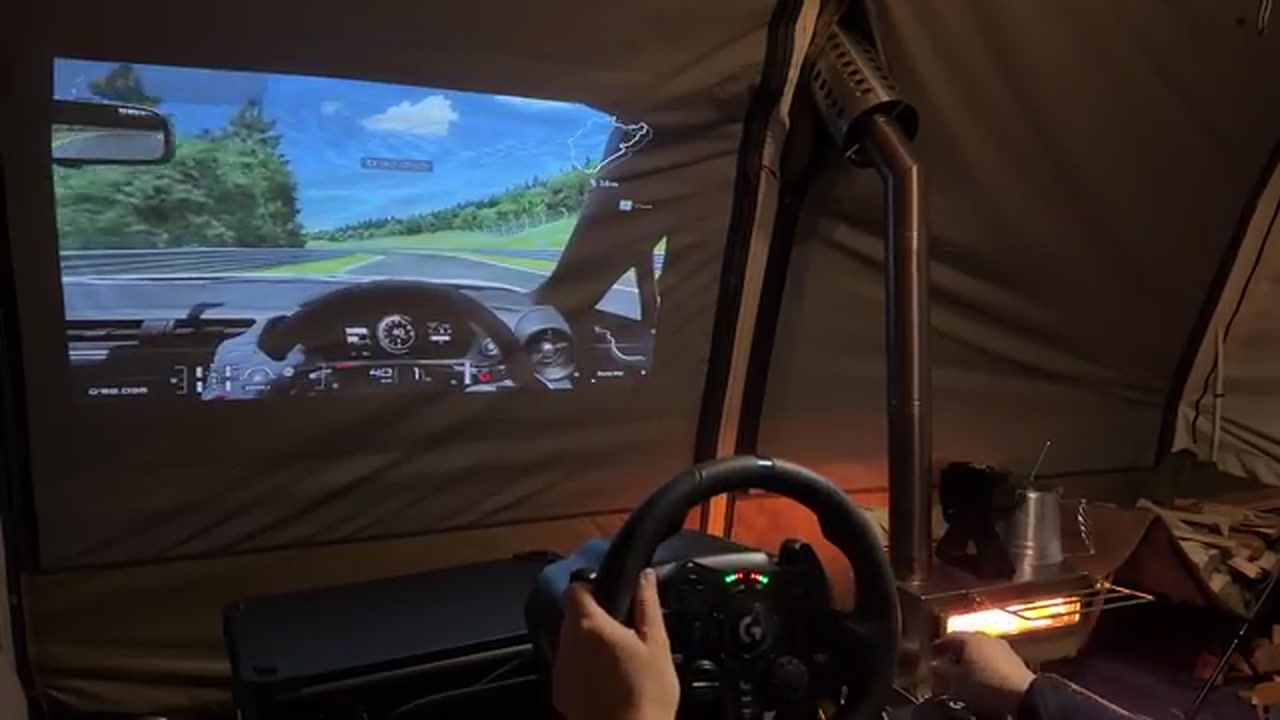 【GT7をキャンプで】格安ハンコンスタンドをレビュー!【picar3】